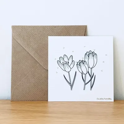 Papeterie bureau - Carte & enveloppe - Crocus - LES PETITES HIRONDELLES