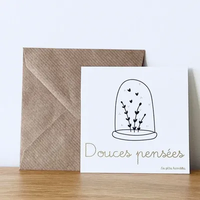 Papeterie bureau - Carte & enveloppe - Douces pensées - LES PETITES HIRONDELLES