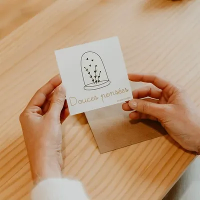 Papeterie bureau - Carte & enveloppe - Douces pensées - LES PETITES HIRONDELLES