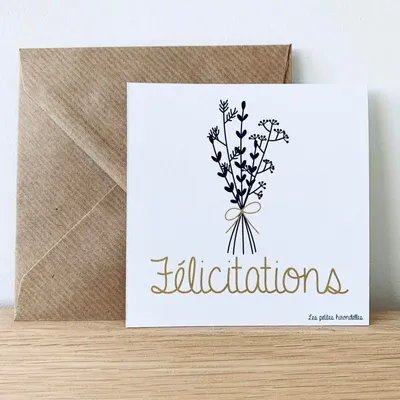 Papeterie bureau - Carte & enveloppe - Félicitations - LES PETITES HIRONDELLES