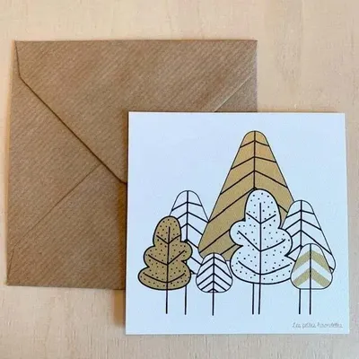 Papeterie bureau - Carte & enveloppe - Forêt - LES PETITES HIRONDELLES