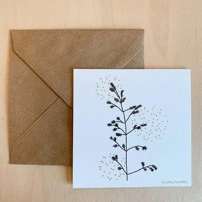 Papeterie bureau - Carte & enveloppe - Graminées - LES PETITES HIRONDELLES