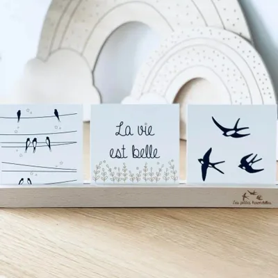 Papeterie bureau - Carte & enveloppe - Hirondelles noires - LES PETITES HIRONDELLES