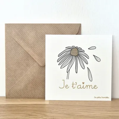 Papeterie bureau - Carte & enveloppe - Je t'aime - LES PETITES HIRONDELLES