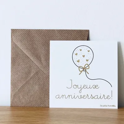 Papeterie bureau - Carte & enveloppe - Joyeux anniversaire - LES PETITES HIRONDELLES