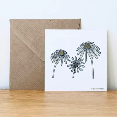 Papeterie bureau - Carte & enveloppe - Marguerites - LES PETITES HIRONDELLES