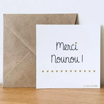 Papeterie bureau - Carte & enveloppe - Merci Nounou - LES PETITES HIRONDELLES