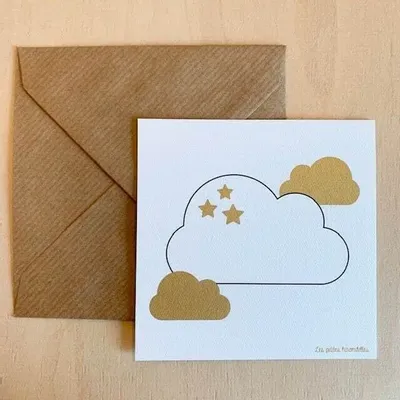 Papeterie bureau - Carte & enveloppe - Nuage étoilé - LES PETITES HIRONDELLES