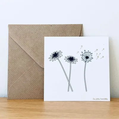 Papeterie bureau - Carte & enveloppe - Pissenlits - LES PETITES HIRONDELLES