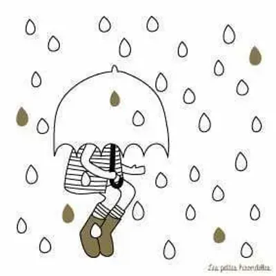 Papeterie bureau - Carte & enveloppe - Sous la pluie - LES PETITES HIRONDELLES
