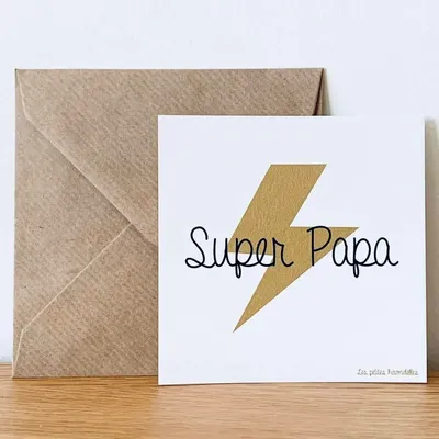Papeterie bureau - Carte & enveloppe - Super Papa - LES PETITES HIRONDELLES