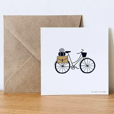 Papeterie bureau - Carte & enveloppe - Vélo - LES PETITES HIRONDELLES
