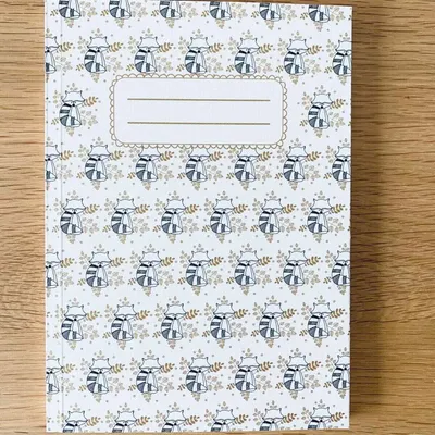 Papeterie bureau - Carnet en papier A5 - Pages blanches - Le raton-laveur - LES PETITES HIRONDELLES