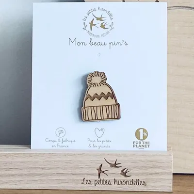 Wooden pin's - Beanie - LES PETITES HIRONDELLES
