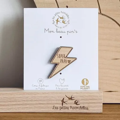 Wooden pin's - Super Dad - LES PETITES HIRONDELLES