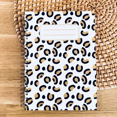 Papeterie bureau - Carnet en papier A5 - Spirales et lignes - Léopard - LES PETITES HIRONDELLES