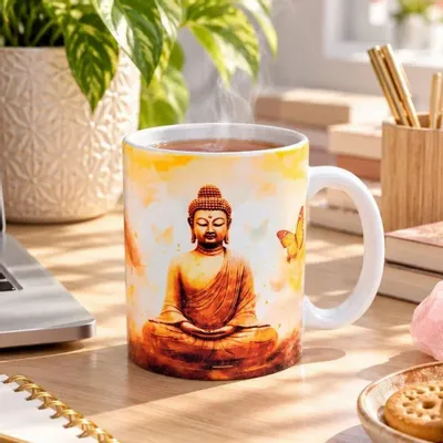 Gifts - Meditating Buddha mug - MANDALASHOP