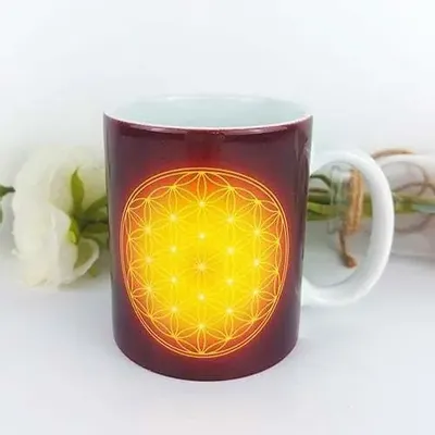 Gifts - Yellow Flower of Life Mug - MANDALASHOP