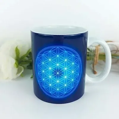 Gifts - Blue Flower of Life Mug - MANDALASHOP