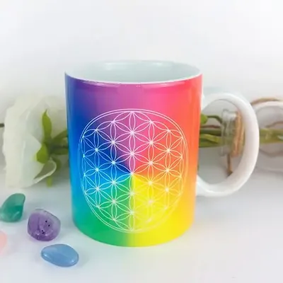 Gifts - 7-ray Flower of Life Mug - MANDALASHOP