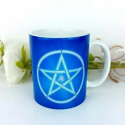 Gifts - Blue Pentacle Mug - MANDALASHOP