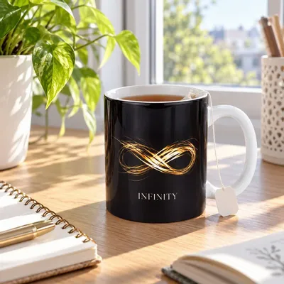 Gifts - Black Infinity Mug - MANDALASHOP