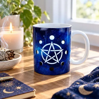 Cadeaux - Mug Pentacle phases de la lune - MANDALASHOP