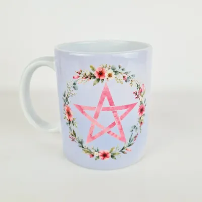 Cadeaux - Mug Pentagramme Fleuri - MANDALASHOP