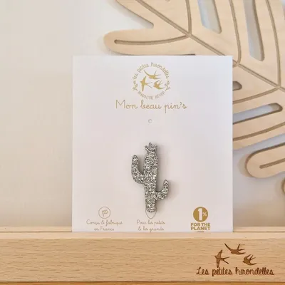 Broches - pin-s-feutrine-pailletee-cactus - LES PETITES HIRONDELLES