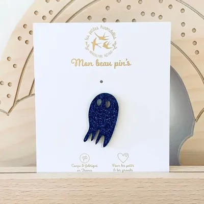 Broches - pin-s-feutrine-pailletee-fantome - LES PETITES HIRONDELLES