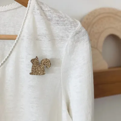 Brooches - Glitter felt pin's - Squirrel - Silver - LES PETITES HIRONDELLES