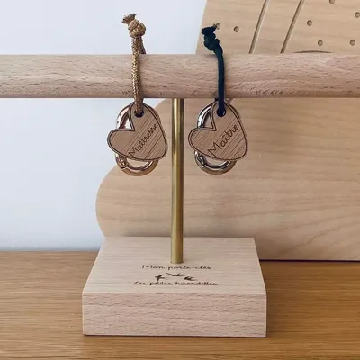 Cadeaux - Porte-clés en bois - Cœur Maîtresse - LES PETITES HIRONDELLES