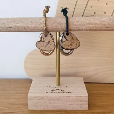 Cadeaux - Porte-clés en bois - Cœur Tonton - LES PETITES HIRONDELLES