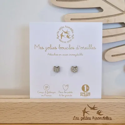 boucles-d-oreilles-en-bois-pailletees-chats - LES PETITES HIRONDELLES