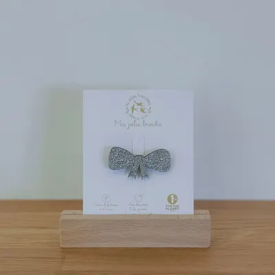 Broches - broche-feutrine-pailletee-noeud - LES PETITES HIRONDELLES