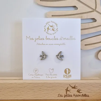 boucles-d-oreilles-en-bois-pailletees-hirondelles - LES PETITES HIRONDELLES