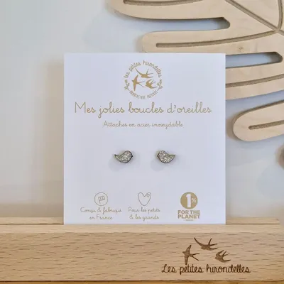 boucles-d-oreilles-en-bois-pailletees-oiseaux - LES PETITES HIRONDELLES