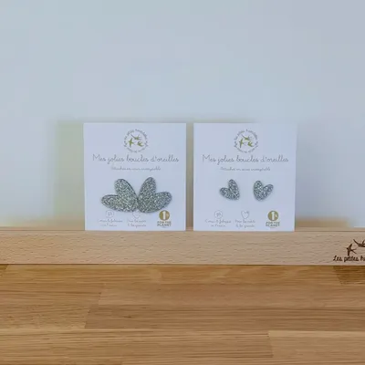 boucles-d-oreilles-pailletees-cœurs - LES PETITES HIRONDELLES