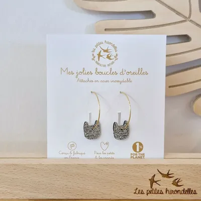 creoles-pailletees-cœurs - LES PETITES HIRONDELLES