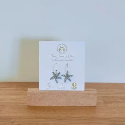 creoles-pailletees-etoiles-de-mer - LES PETITES HIRONDELLES