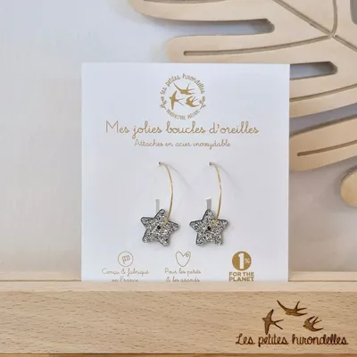 creoles-pailletees-etoiles - LES PETITES HIRONDELLES