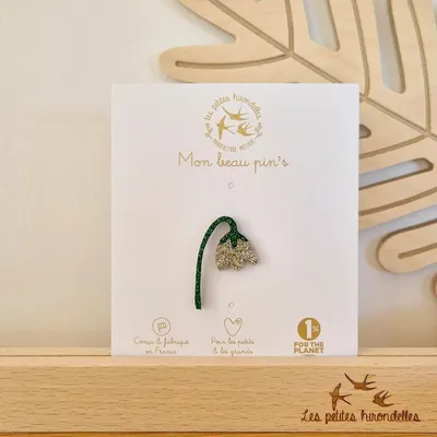 Broches - pin-s-feutrine-pailletee-muguet - LES PETITES HIRONDELLES