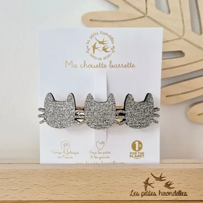 Accessoires cheveux - barrette-clip-chats - LES PETITES HIRONDELLES