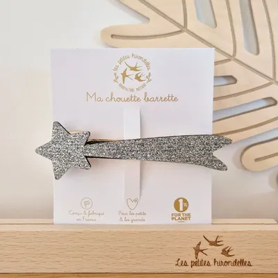 Accessoires cheveux - barrette-clip-etoile-filante - LES PETITES HIRONDELLES
