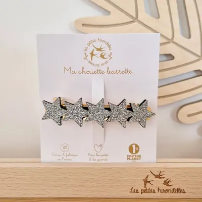 Accessoires cheveux - barrette-clip-etoiles - LES PETITES HIRONDELLES