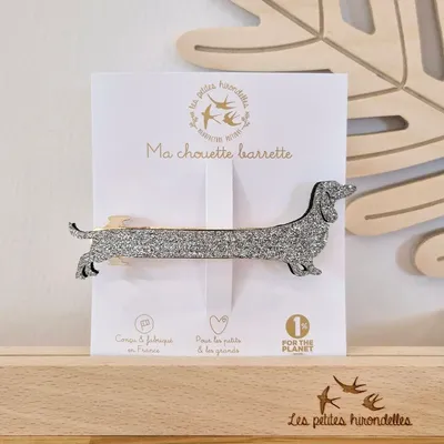 Accessoires cheveux - barrette-clip-teckel - LES PETITES HIRONDELLES