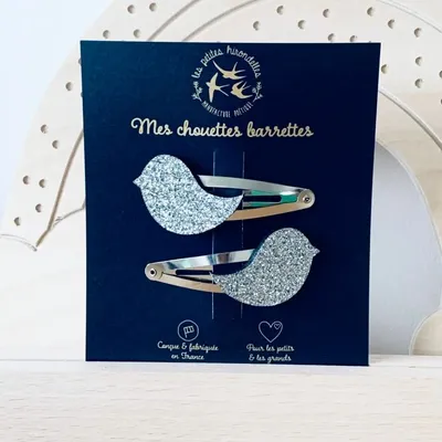 Accessoires cheveux - barrettes-doubles-oiseaux - LES PETITES HIRONDELLES