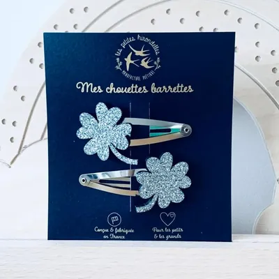 Accessoires cheveux - barrettes-doubles-trefles - LES PETITES HIRONDELLES