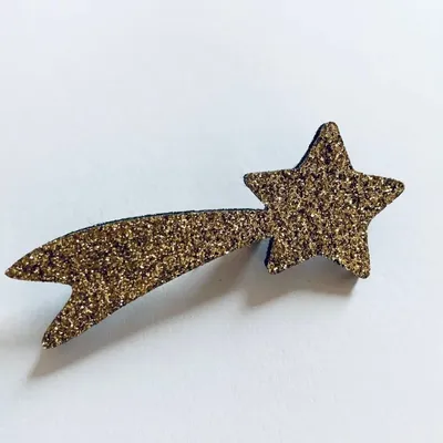 Brooches - Glitter felt brooch - Shooting star - Blue - LES PETITES HIRONDELLES