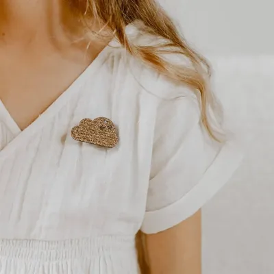 Broches - broche-feutrine-pailletee-nuage - LES PETITES HIRONDELLES